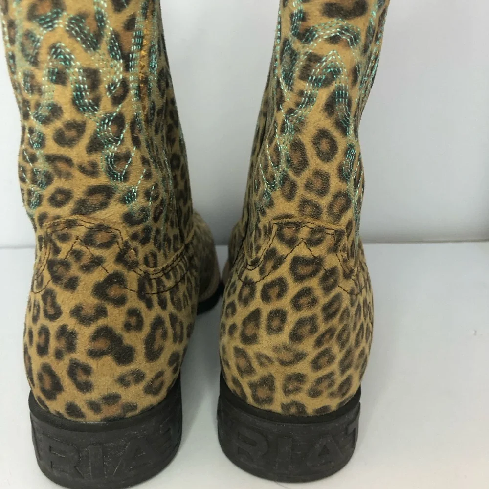 Ariat Kids Prime Time Western Boots Faded Leopard Size 4.5 EUC